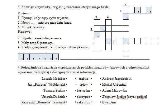 Rodzaje muzyki jazzowej w krzyżówkach - najpopularniejsze hasła Rodzaje muzyki jazzowej w krzyżówkach - najpopularniejsze hasła